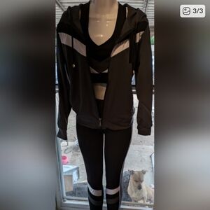 Black and White Athletic Hoodie + Legging Set